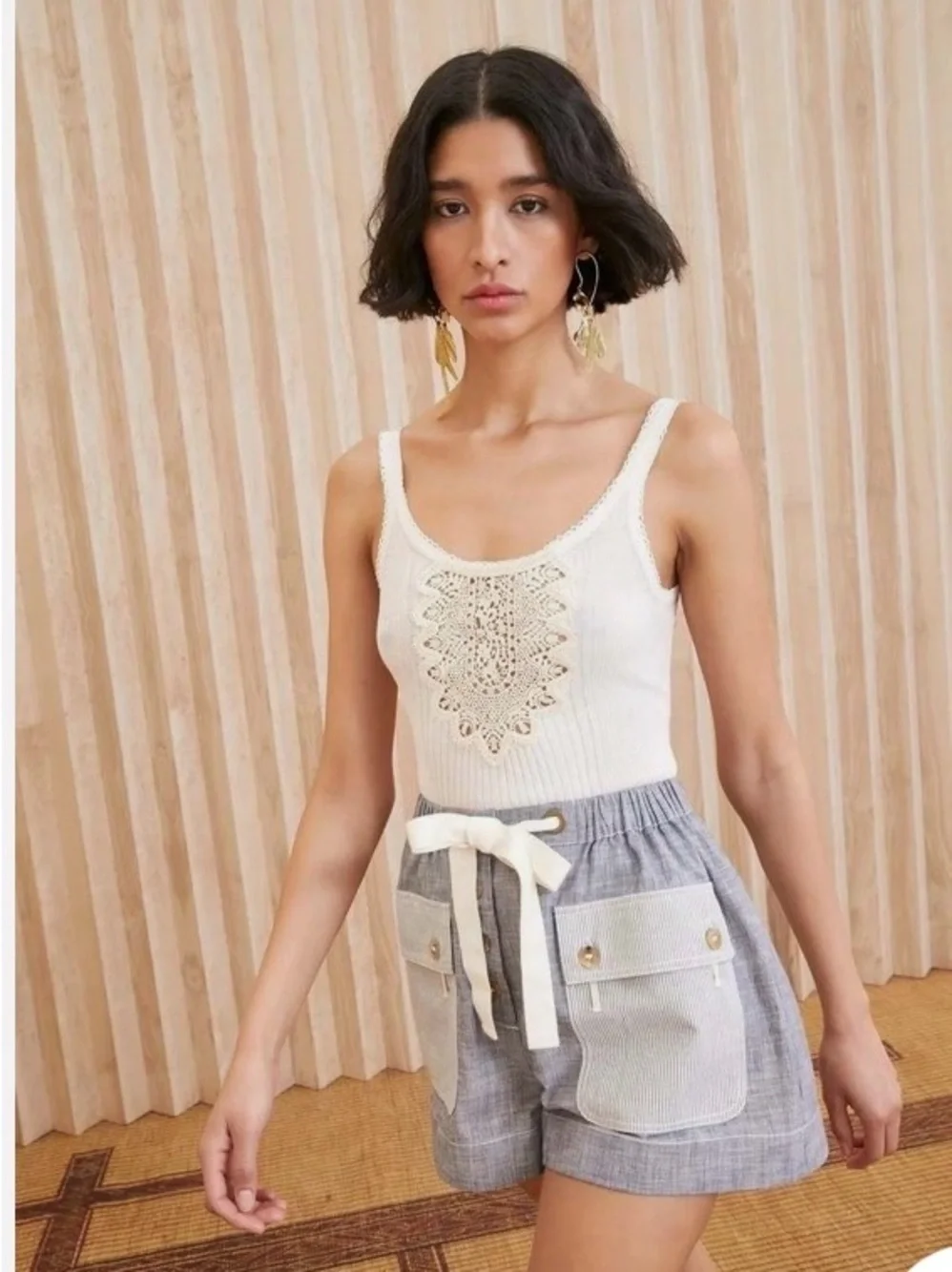 Ulla Johnson Gracie Granite Stripe Shorts
